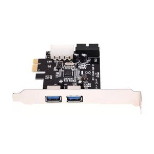 Hot Super Speed ​​2-Port USB 30 PCI-E PCI Express 19-stift USB30 15-stift SATA-kontakt med låg profil CHNAB