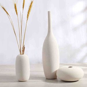 Vasi Bianco Art Vaso di fiori in ceramica decorazione accessori per la casa per soggiorno Nordic ic Sala da pranzo Vasi alti in porcellana P230411