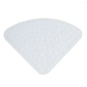 Bath Mats 54x54 Cm Cushion Els Sector Shape Suction Cup Pebbles Surface Anti-slip PVC Bathroom Shower Mat Home Toilet Corner Easy Clean