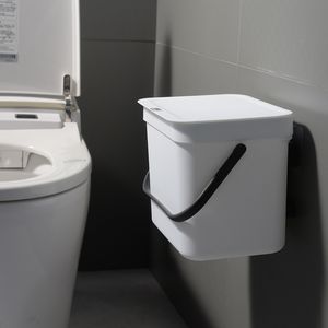 Avfallsbackar Kök hängande papperskorgen Nordic Waterproof Wall Mounted Badrum Trash Bin med lock 230412