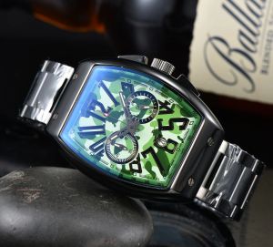 Luxury atmosphere 2022 men's watch quartz dial Arabic digital timing run second waterproof multi-color watch