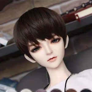 Doll Bodies Parts 60cm Boy Short Hair Head Circumference 21-23cm 1/3 Bjd Wig Doll Accessories DIY Toy for Children Black Brown for Choose 230412