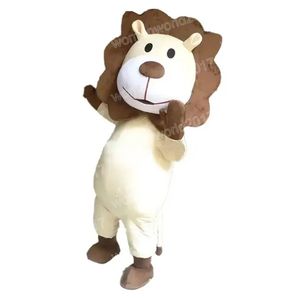 Halloween Cute Lion Mascot Costume Cartoon Postacie Stroje Suit Suits Doross Rozmiar strój urodzinowy Boże Narodzenie Fancy sukienka dla mężczyzn kobiety