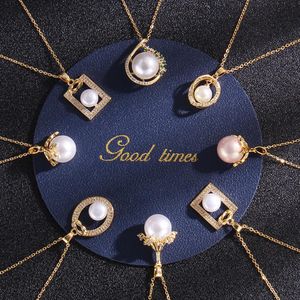 Pendant Necklaces Luxury Necklace Designers Jewelry Diamond & Pearl Necklace Women Titanium Steel Gold-Plated Never Fade Not Aller265v