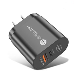 PD20W Quick Charge 3.0 Адаптер для дорожного зарядного устройства Быстрая зарядка Настенная вилка Зарядное устройство для дома и путешествий Розетка ЕС, США, Австралии, Великобритании с коробкой