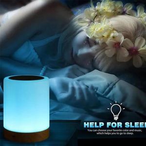 Lâmpadas tons LED Sensor de toque LED Night Light Coloful USB Recarregável Baby Ambarregando Bedsid Table Lamp Decor Dimmable Room Personalizado 230425