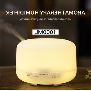 FreeShipping 1000ml Aroma Essential Oil Diffuser Ultrasonic Air Humidifier mist maker 7 Color Changing LED Lights for Office Home Bdkga