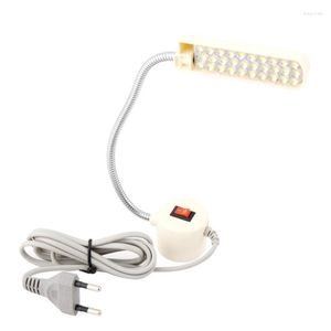 Bordslampor 2W 30LED LED -lampan för symaskin bärbar ljus magnetisk montering bas svanhals belysning oss/EU -plugg