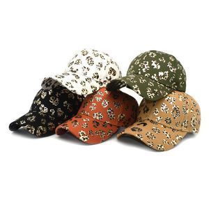 Ball Caps 2021 Mężczyzn Kobiet Leopard Print Rock Baseball Caps Sports Dance Party Hats Casquatte Sun Hats Regulowane czapki Blk Grey P230412