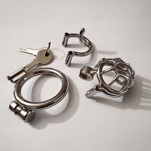 Ultra Short Male Chastity Devices Chastity Cage For Men Bondage Gear PA Cock Cage Stainless Steel Penis Restraints Cbt BDSM Slave Sex Adult Toys Piercing 2 Sizes PA
