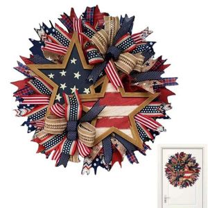 Nyhetsartiklar främre dörrkrans trädgård utanför hushållet American Independence Day Home Decor United State 4 juli Dekorationer för utanför Z0411