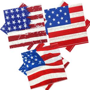 Nyhetsartiklar omilut 20st American Flag Napkins 4 juli Independence Day engångspapper patriotiska partiförsörjningar dekor z0411