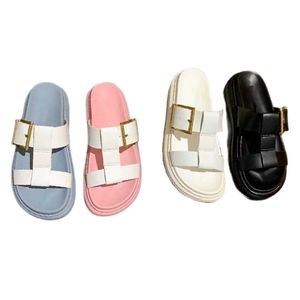 Designer Slides Sandalen Luxus Damenmode Top Qualität Bonbonfarbe Freizeit Hausschuhe Designer Lederschnalle Riegel Mode Sandalen Strandschuhe Flip-Flops