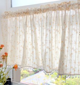 Perde Daisy Flower Kısa Ponpom Dantel Mutfak Valance Drape Pencere Balkon Dekoru Ana Sayfa 230412