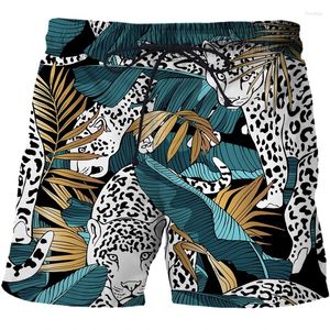 Männer Shorts Tier Muster Leopard Kurz Im Sommer Mann Schnell Trocken Strand Hosen 3D Board Mode Badehose Männlich