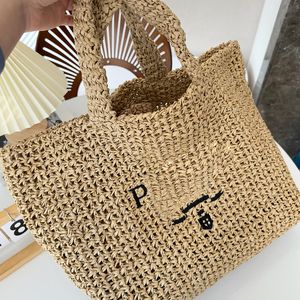 2024 totes 23ss designer praia saco de luxo sacola crochê clássico bolsas de compras mulheres palin com letras bolsa grande capacidade senhoras sac