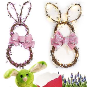 Dekorativa blommor Happy Easter Garden Door Wall Decoration Artificial Handmade Wreath Hanging Ornament Hang Decor