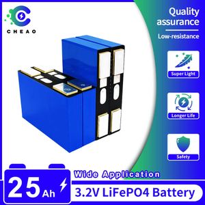 Grad A 3.2V LifePo4 25AH Batteri uppladdningsbart litiumjärnfosfat Batteri DIY Båt Solenergi System Golf C -celler Packa