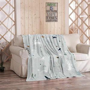 Blankets Cartoon Throw Blanket Winter Pattern Forest Landscape Small Animals Cute Doodle Home Soft Flannel Cozy Warm