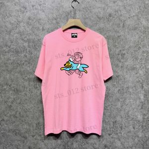 Homens camisetas Flying Dog Boy Impresso Manga Curta Tee Casual Moda Carta Solta Casal T230412