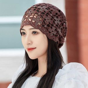 HBP Hollow Out Women's Spring and Autumn Single Layer pannband Rhinestone Fashionable Elegant White Hair Breatble Flower Hat