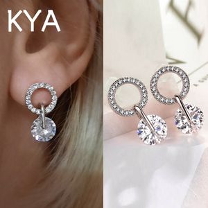 Korean Partysu Style Charm Brilliant Zirkonia Frauen Tropfen Ohrringe 4 Farben Einfache Stilvolle Weibliche Zarte Ohrring Schmuck