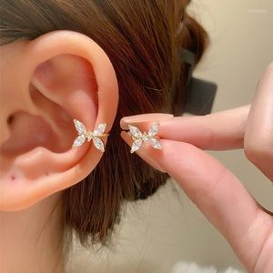 Rücken Ohrringe Koreanisch Vergoldet Kristall Schmetterling Ohr Manschette Für Frauen Mode Ohne Piercing Fee Clip Sommer Schmuck Geschenke