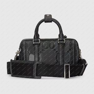 Designer Duffel Bags Mini Tryckt präglad läderkvalitet 725292 Black Classic Brand Men and Women Outdoor One-Shulder Hand Travel Bag Extra stor kapacitet