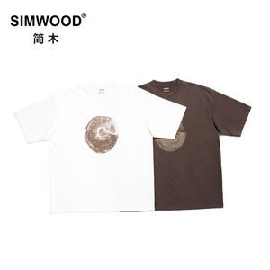 Mens TShirts Summer Oversize Tshirts Men 310g Heavyweight 100% Cotton Fabric Wood Print Tops Plus Size Brand Clothing 230411