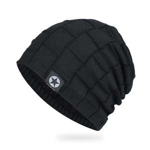 HBP Autumn Winter Men's Plush Woolen utomhusdjockade stickade hattar öronvärme och kallt skydd Huvudbesvär gränsöverskridande