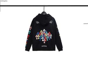 Erkek Sweatshirts Scroll Hoodies Sweaters Heartz Erkek Kalp Moda Kalpleri/Crowe Chrome Tasarımcı Gömlekler Çapraz Renkli Baskı Mektubu Zipper Hoodie