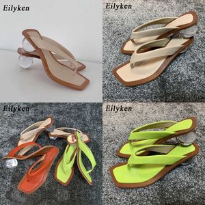 Sandaler Summer Flip Flops Sidlippers Women Design Clear Transparent Low Heel Slides Fashion Round Ball Sandals For Shoes 230316