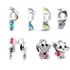 925 Sterling Silver Pandora Series of Character Charm Princess Beads Fit Pandora Original Bracelet Diy Women Jewelry