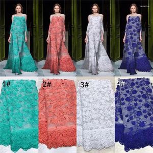 Clothing Fabric 2023 High Quality Beaded African Lace White French Net Embroidery Tulle For Nigerian Wedding Party Dress