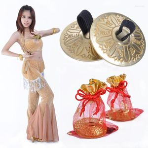 Scen Wear Belly Dance Accessories2 Par Professionella kvinnor Bellydance Accessories Jeweller Copper Finger Cymbals Zills