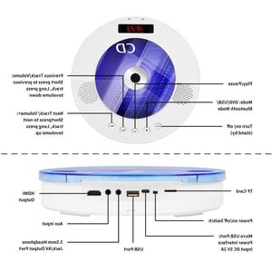 フリーシッピングステレオポータブルCDプレーヤーBluetooth FM Radio AuxスピーカーLEDディスプレイCDプレーヤーUSBヘッドフォンブームボックスXDQTF