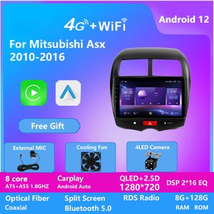 Mitsubishi ASX 2013-2015 스테레오 오디오 Bluetooth USB SWC 128G 용 Android 2.5d 화면 IPS 자동차 플레이어 비디오