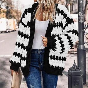 Women's Knits Women Sweter Płaszcz Lady Kczyny Przytulny stylowy kolor ciepły miękki z latarnią na jesień