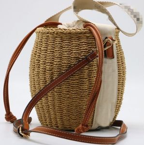 lyxig designer WOODY dam stråväska Stor Beach Clutch hink handväskor väskor shopping handväska sommar Crossbody Shoulder klassisk clutch resor herr plånbok väskor