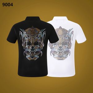 New Phillip Plain Men T Shirt designer Skull PP Polo manica corta Marca Primavera ed estate risvolto Magliette di qualità top PP9004