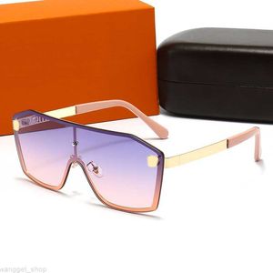 Neue Sonnenbrille Pink Damen Fashion Flow Königsblau Herren Metallrahmen One Piece Design Goggles Driving Beach Vielseitig Schwarzer Rahmen Goldrand Glas