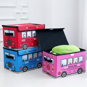 Boxes Storage Canvas with FlipTop Lid for Children Room Kids Collapsible Trunk Toy Baskets Bin Home 230425