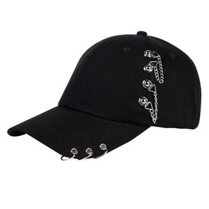 Boll Caps Fashion Women's Hats Metal Ring Hip-Hop Baseball Cap Anti-UV Light Outdoor Women Sport Hat Justerbar Casual Caps Trend 3 Färg P230412