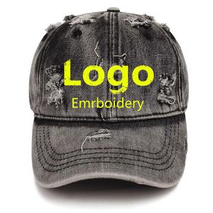 Ball Caps Vintage men sports hat Custom distressed baseball cap Embroidery denim dad hat Women Unisex Trucker hat gorros casquette P230412