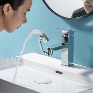 Badrumduschhuvuden 1080 ° Rotertable Universal Faucet Spray Head Wash Basin Kitchen Tap Extender Adapter Splash Filter Munstycke Flexibla kranar Sprayer 230411