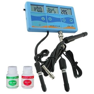 Freeshipping Multi-Function 6 i 1 ORP MV Ph CF EC TDS Fahrenheit Celsius Meter Tester Termometer Vattenkvalitet Monitor EU Plug AGBFA