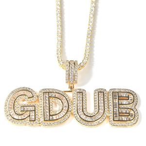 Collares colgantes AZ Nombre personalizado letras para hombres Joyas de hip hop joyas grandes de azúcar de cristal Goldia de oro Carta inicial Dhgarden OTK3L