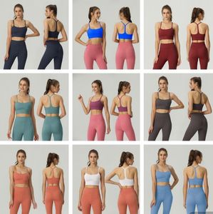 lu Yoga Designer Trainingsanzug Frauen Mädchen Jogger Unterwäsche Sport Unterwäsche Yoga Running Dance Fitness BH Y-Back Weste schwarz weiß