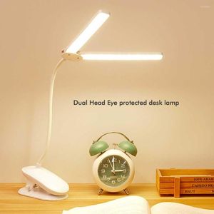 Table Lamps ABS Clip Lamp Electric 3 Gear Adjustable Foldable 360 Degree Flexible Household Dorm Reading Learning Light