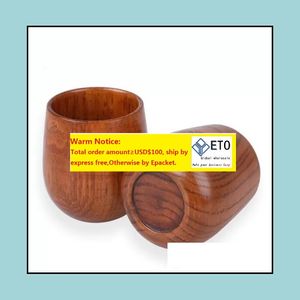 Canecas 150ml5oz A proteção ambiental reúne material de tronco de madeira canecas de madeira Roses Coffe de chá verde chinês